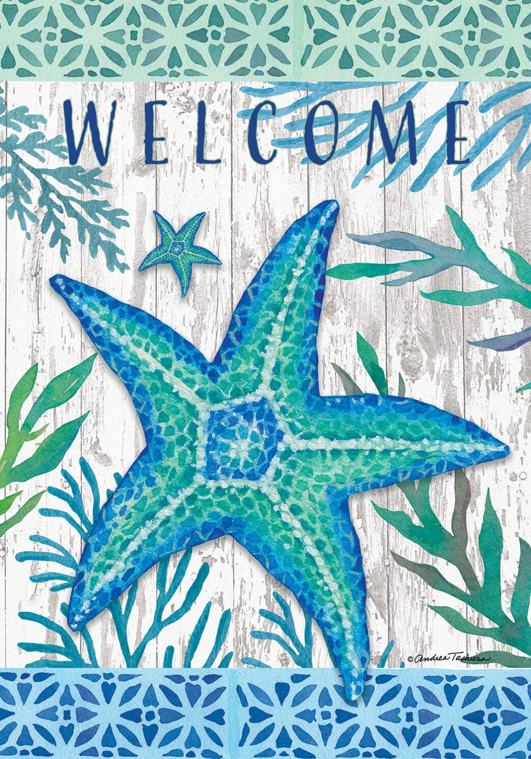 Teal Starfish-FM - 12” x 18”