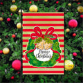 Merry Christmas Bells Wreath Garden Flag