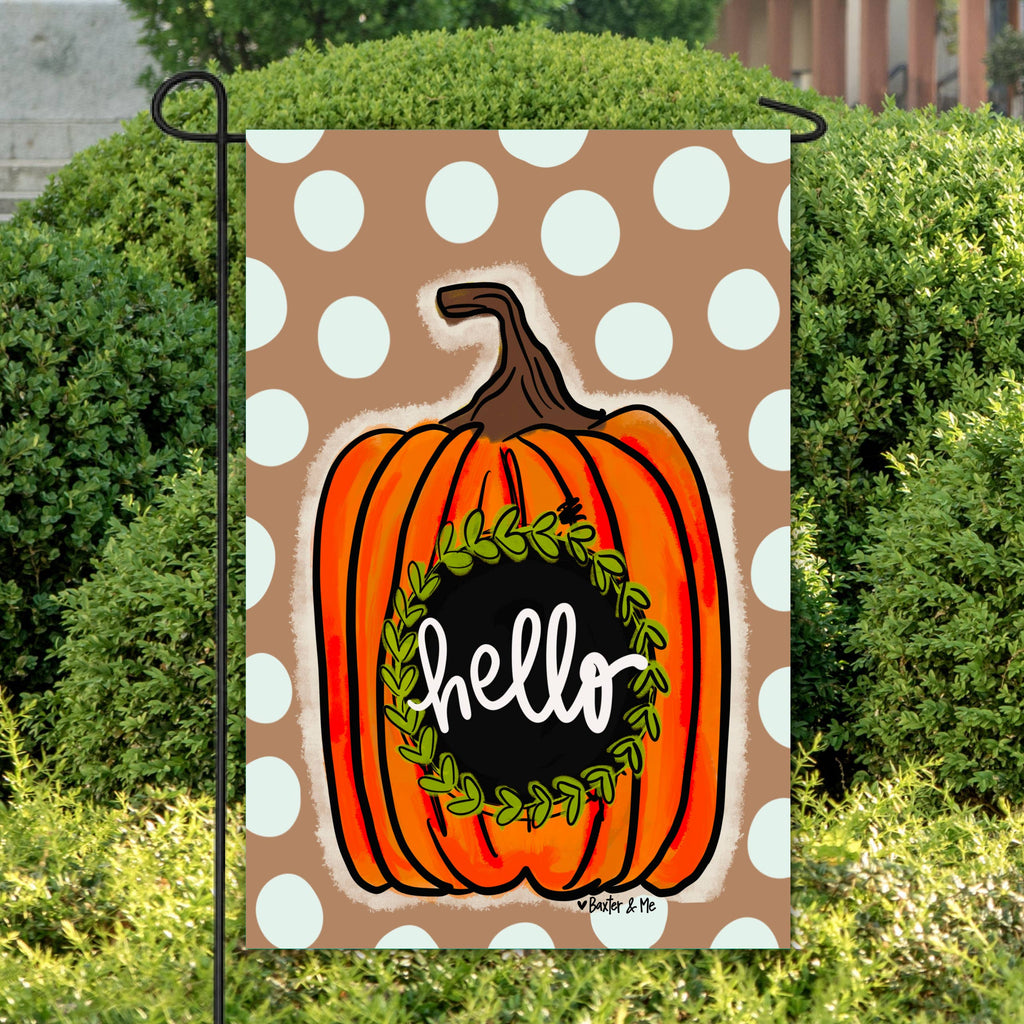 Hello Pumpkin Garden Flag