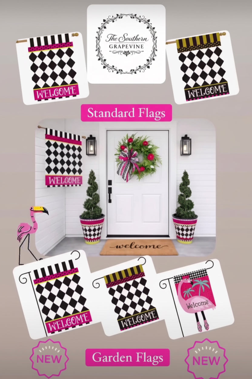 Black, White and Gold Garden Flag.