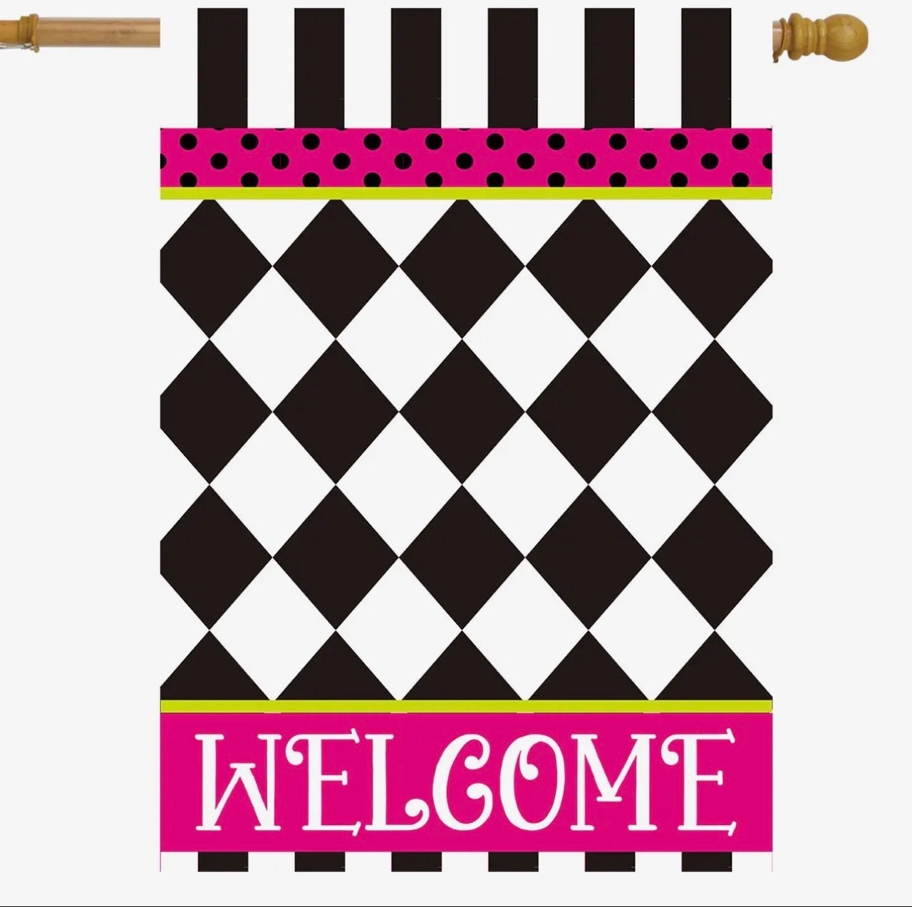 Neon Checkered House Flag